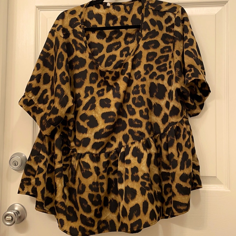 Cheetah print peplum top